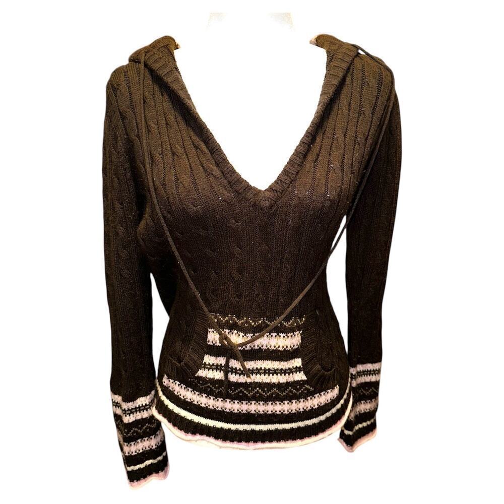 Y2k brown and pink pullover sweater